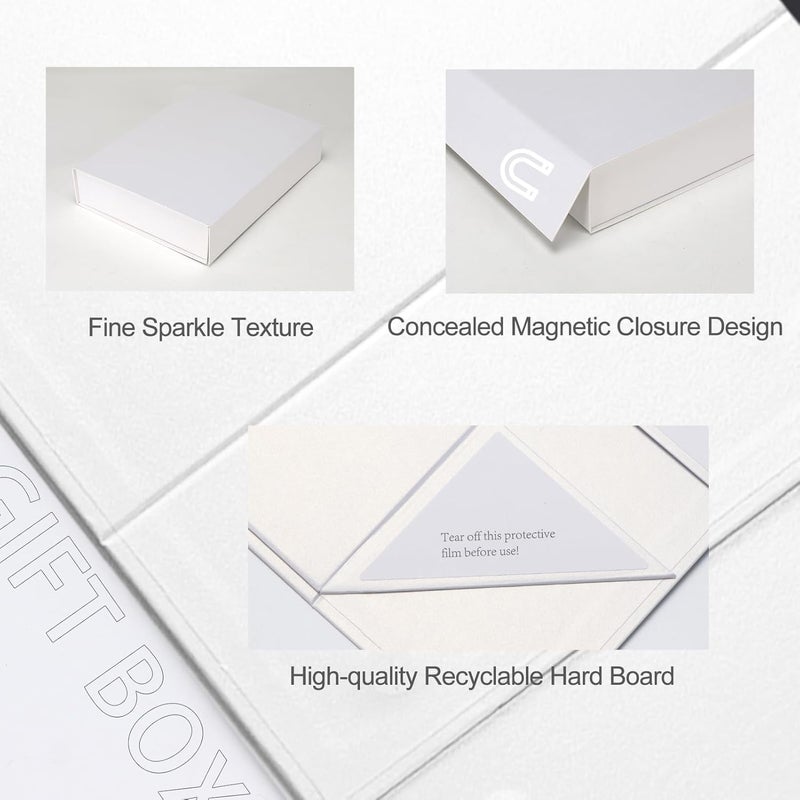 Ditwis 4 Pack 11.5x8.5x2.3 Inches Gift Boxes with Magnetic Closure Lids, White Magnetic Box for Wedding, Groomsmen Bridesmaid Proposal, Birthdays, Mother's Day - Image 5